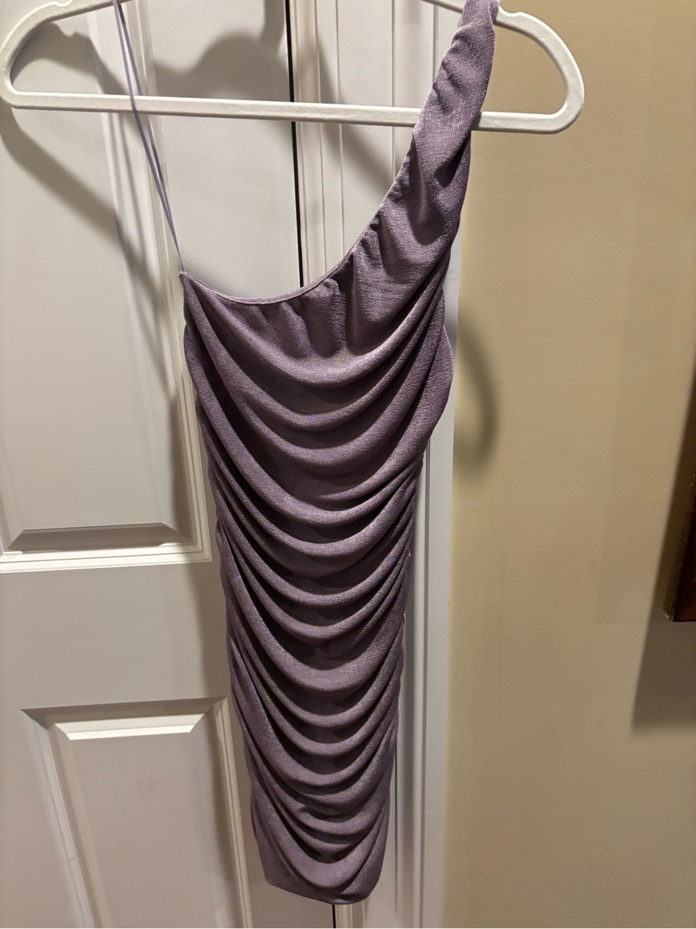Sophie Rue Lavender One-Shoulder Ruched Bodycon Dress